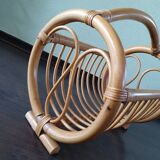 70s bamboo magazine holder
