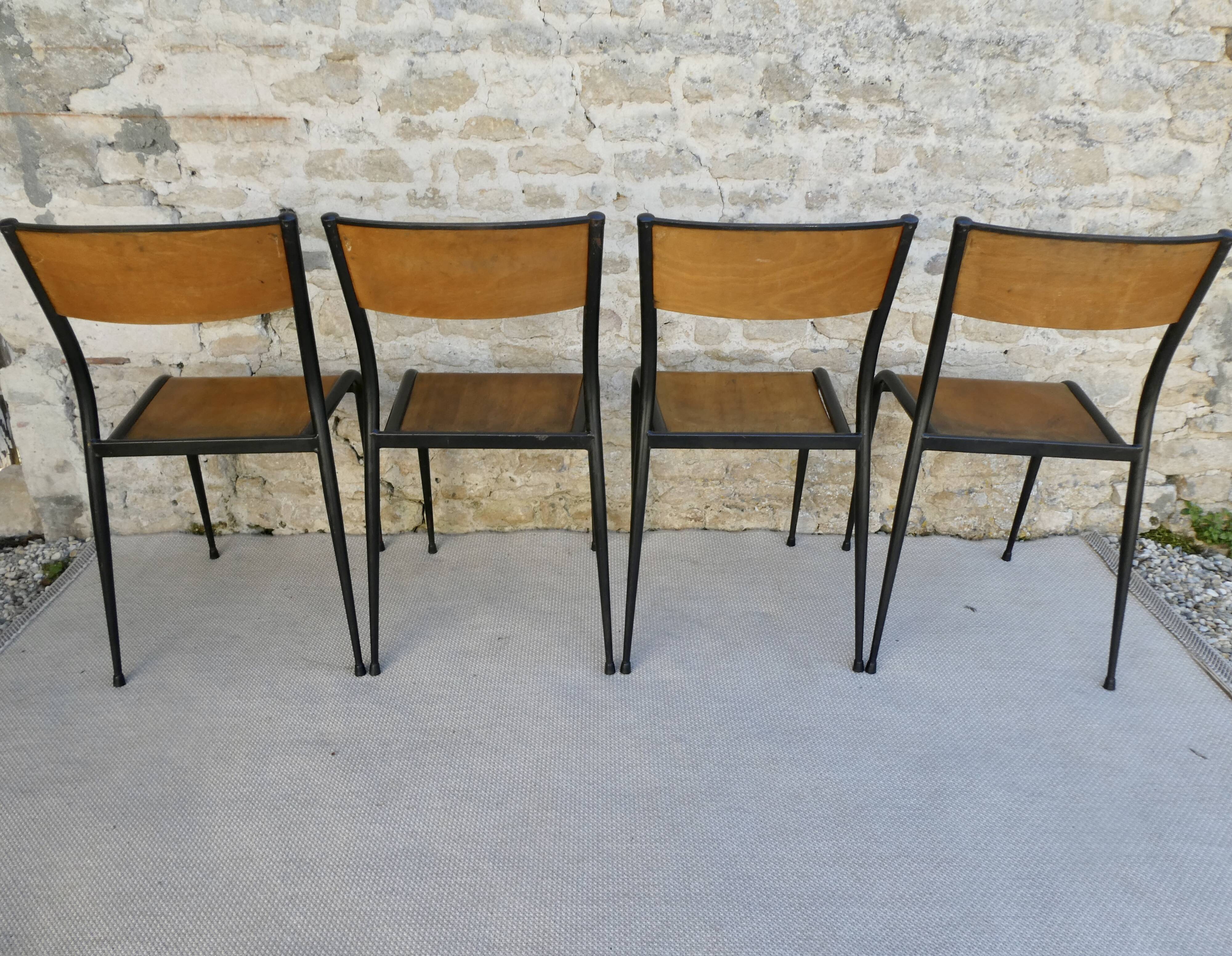 Set of 4 Mullca 510 school chairs