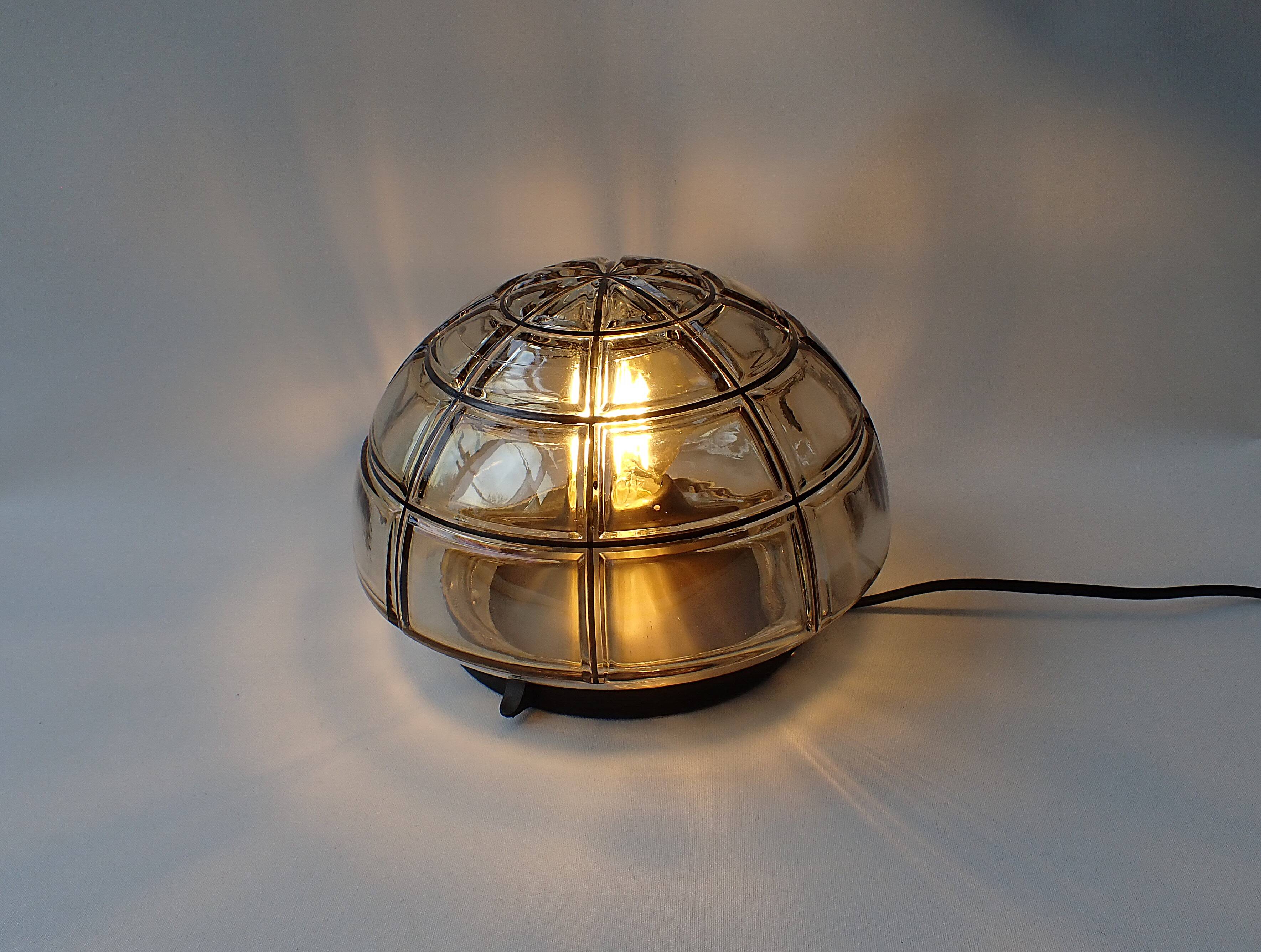 Vintage wall/ceiling light in amber glass / RZB Germany