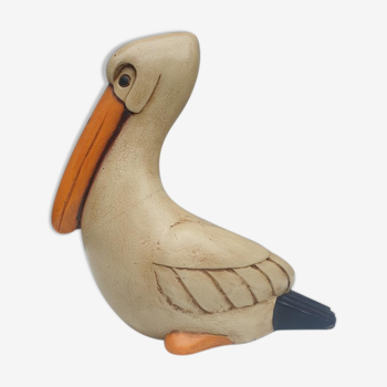 Pelican painted wood