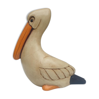 Pelican painted wood
