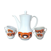 Set of coffee maker and 4 cups porcelain