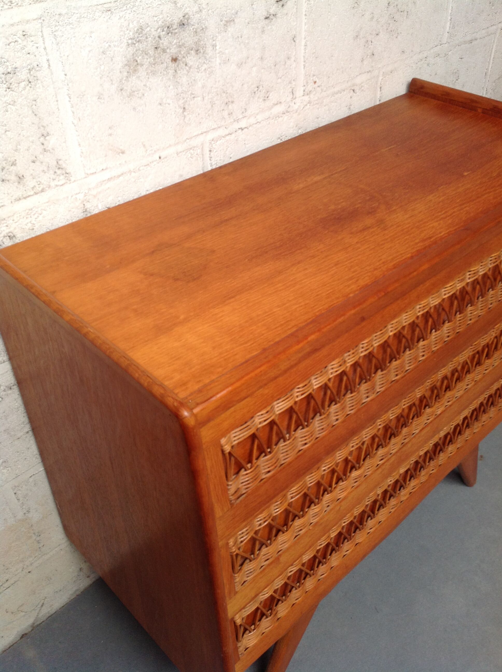 Vintage rattan dresser