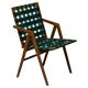 Mid-century Italian armchair in walnut with straps, in the style of Franco Albini.