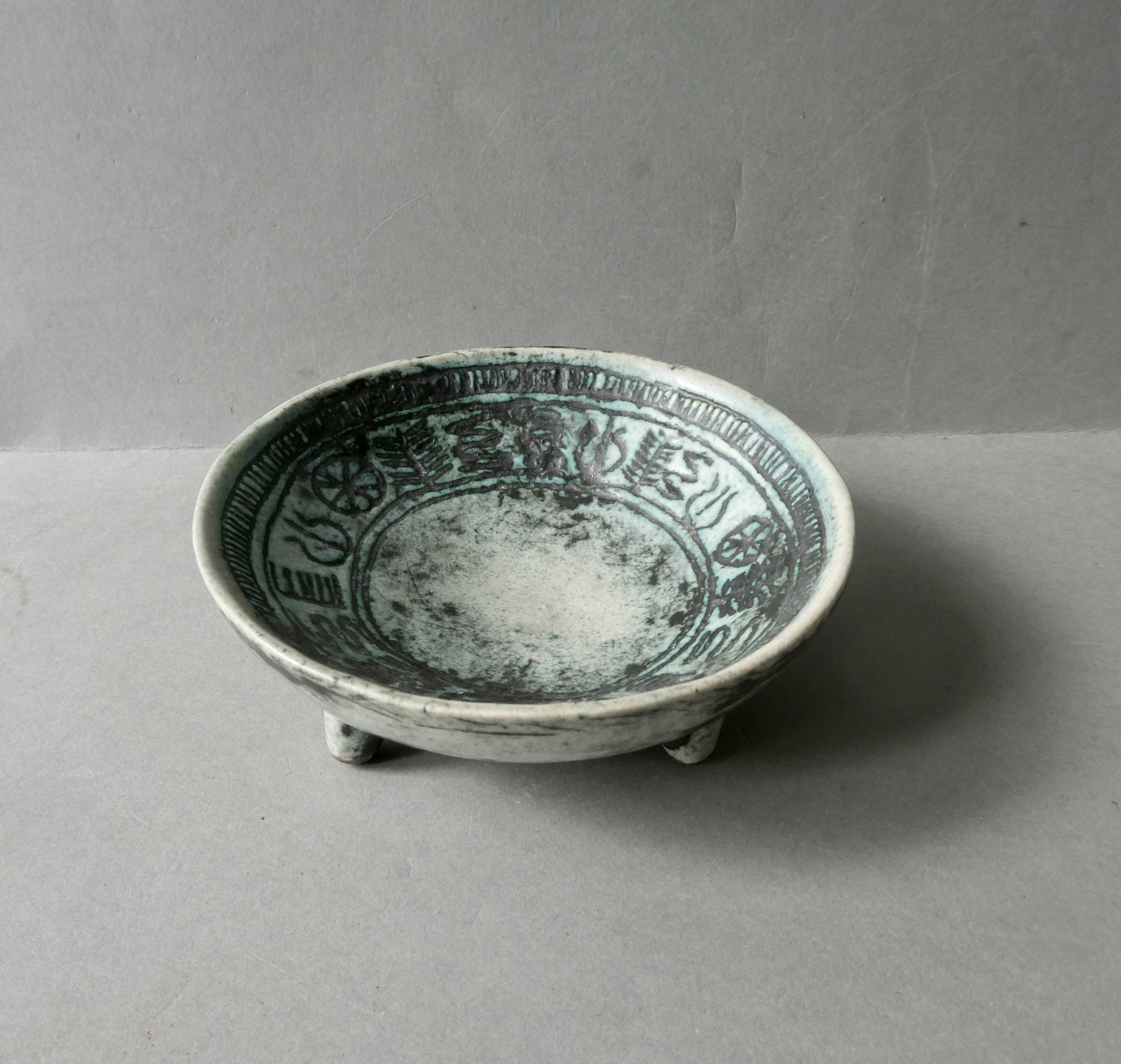 Ceramic bowl signed, Jacques Blin, 1960s