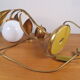 Lampe de table vintage sixties fleur clochette muguet et feuillage en métal doré