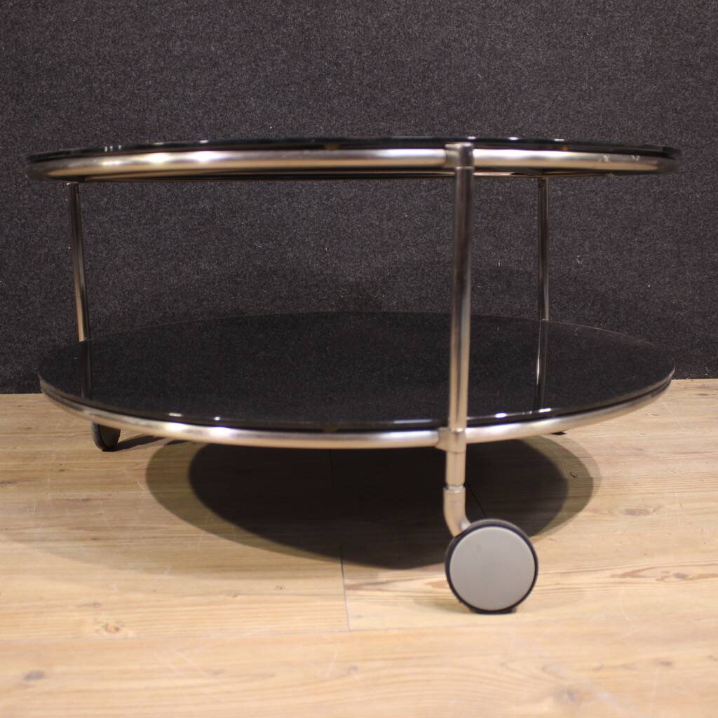 1980s coffee table on casters