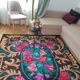 Tapis floral en laine de Moldavie de style bohème - 182×208 cm