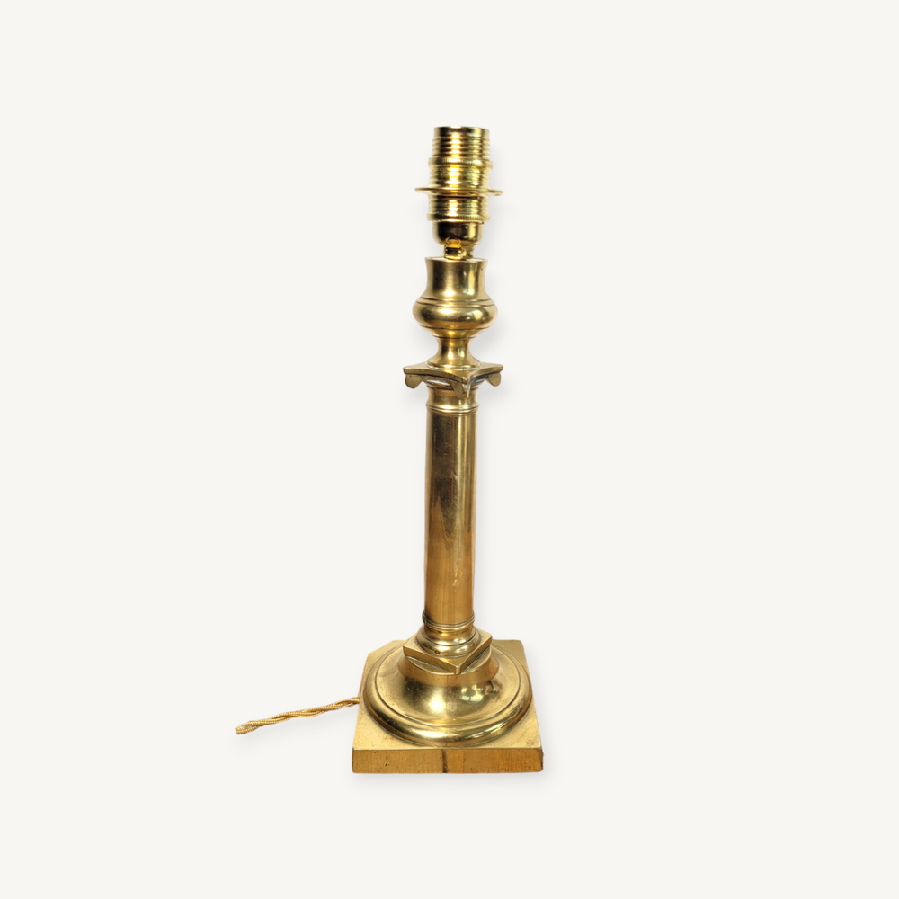 Golden brass candlestick lamp foot