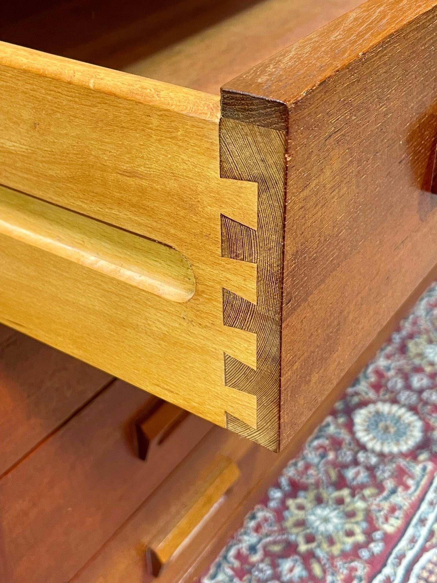 Commode bibliothèque bar scandinave en teck vintage années 60
