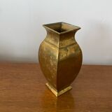 Ancien vase style deknudt en laiton massif vintage #b972