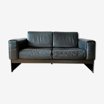 Matteo Grassi 2-seater sofa in black leather