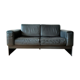 Matteo Grassi 2-seater sofa in black leather
