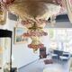 Venetian glass chandelier with pink and gold floral decoration – 6 lights