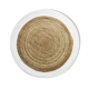Round jute rug in white beige 90 cm