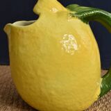 Vintage lemon pitcher barbotine
