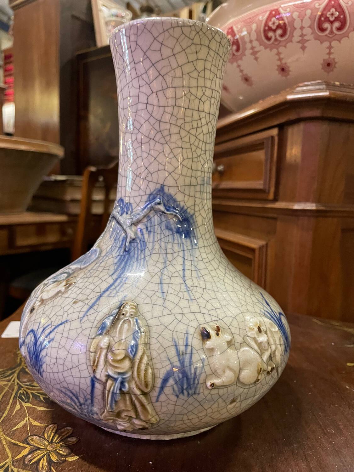 Vase porcelaine craquelé XIX