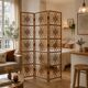 Vintage 1960s curved rattan screen