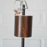 Wooden sputnik vintage pendant lamp / mid-century rustic hanging lamp 1970s
