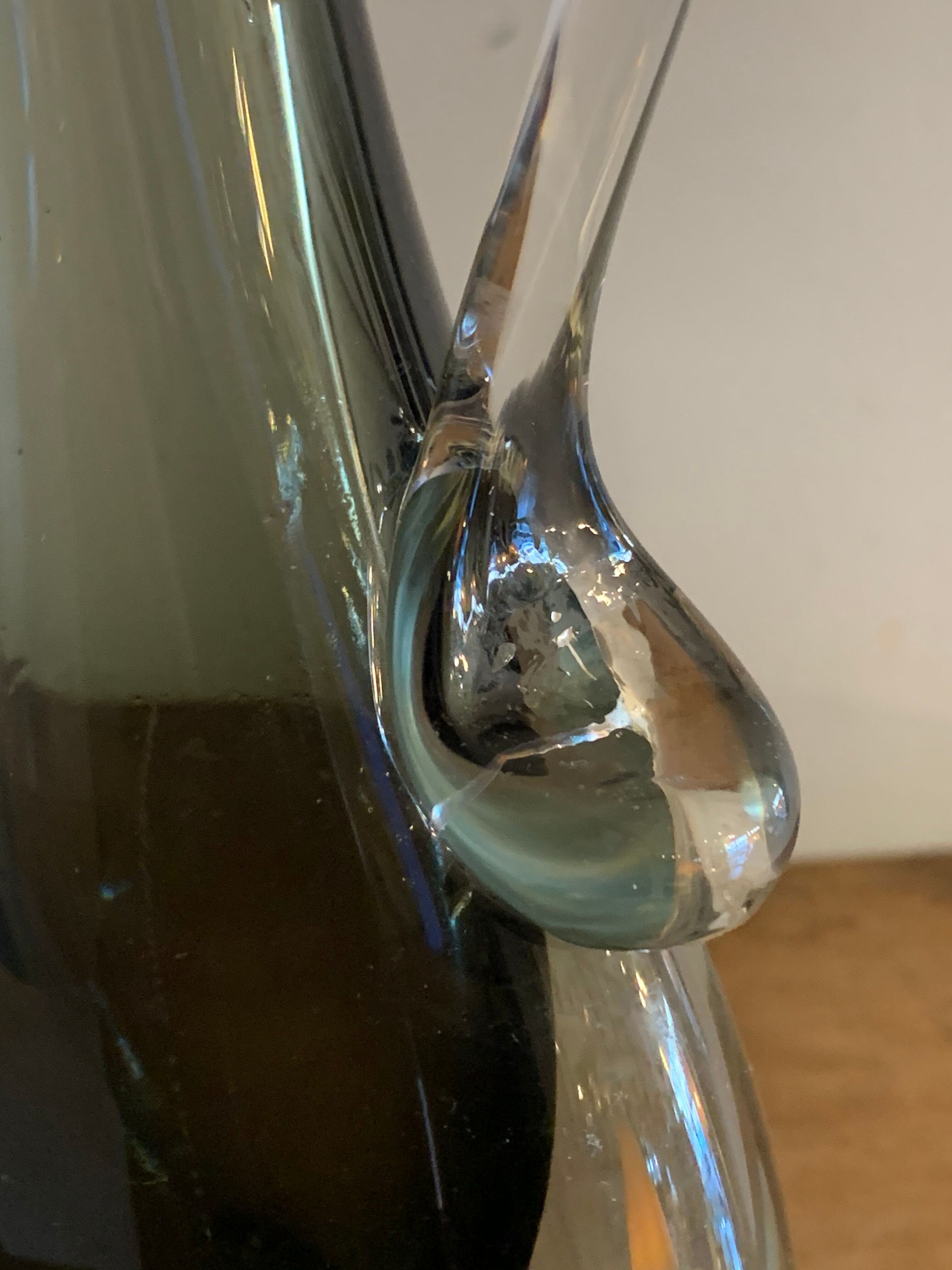 Sommerso Murano glass vase 1960