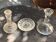 Set of 3 glass and crystal candle holders, Arques crystal, vintage