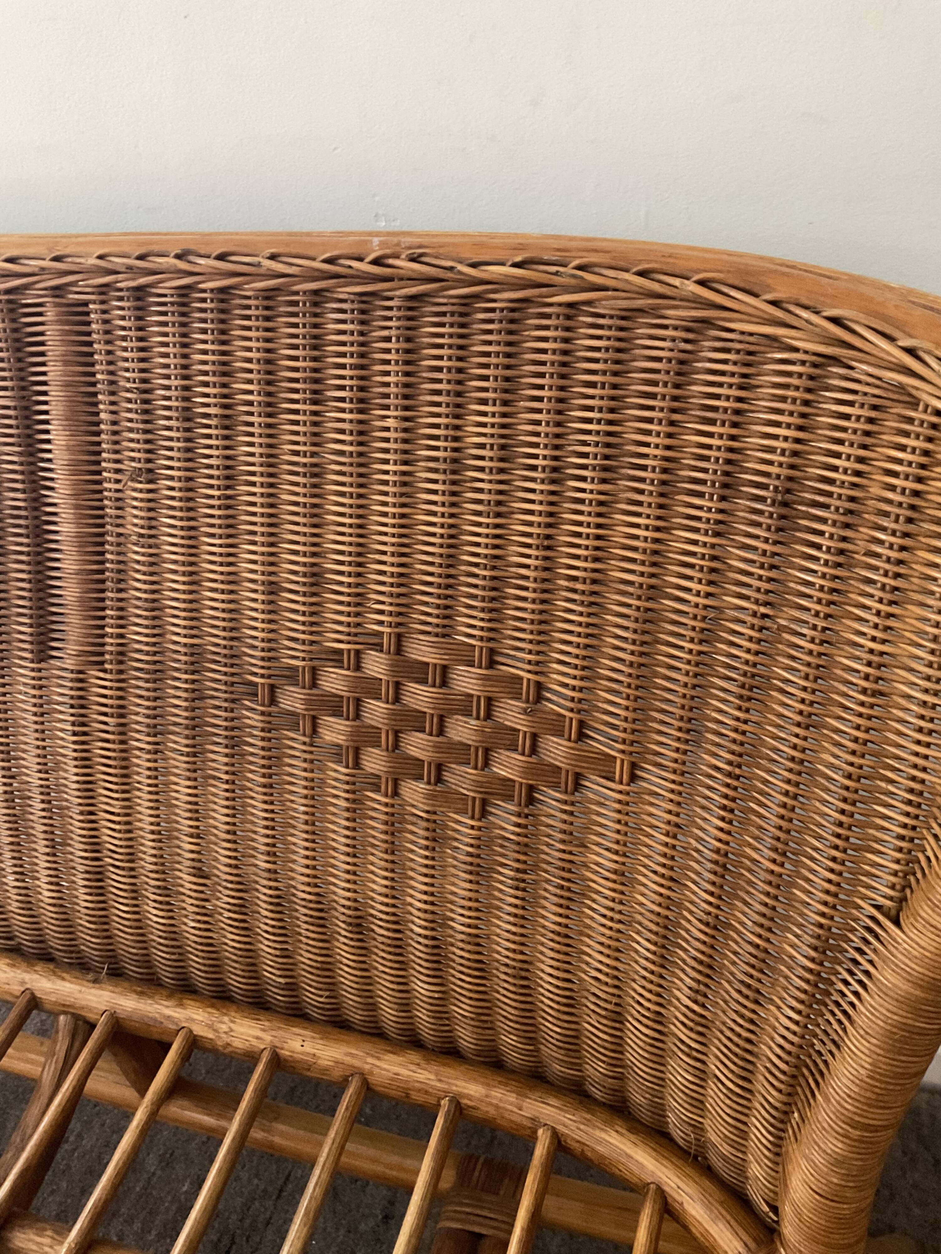 Vintage rattan sofa 60s-70s