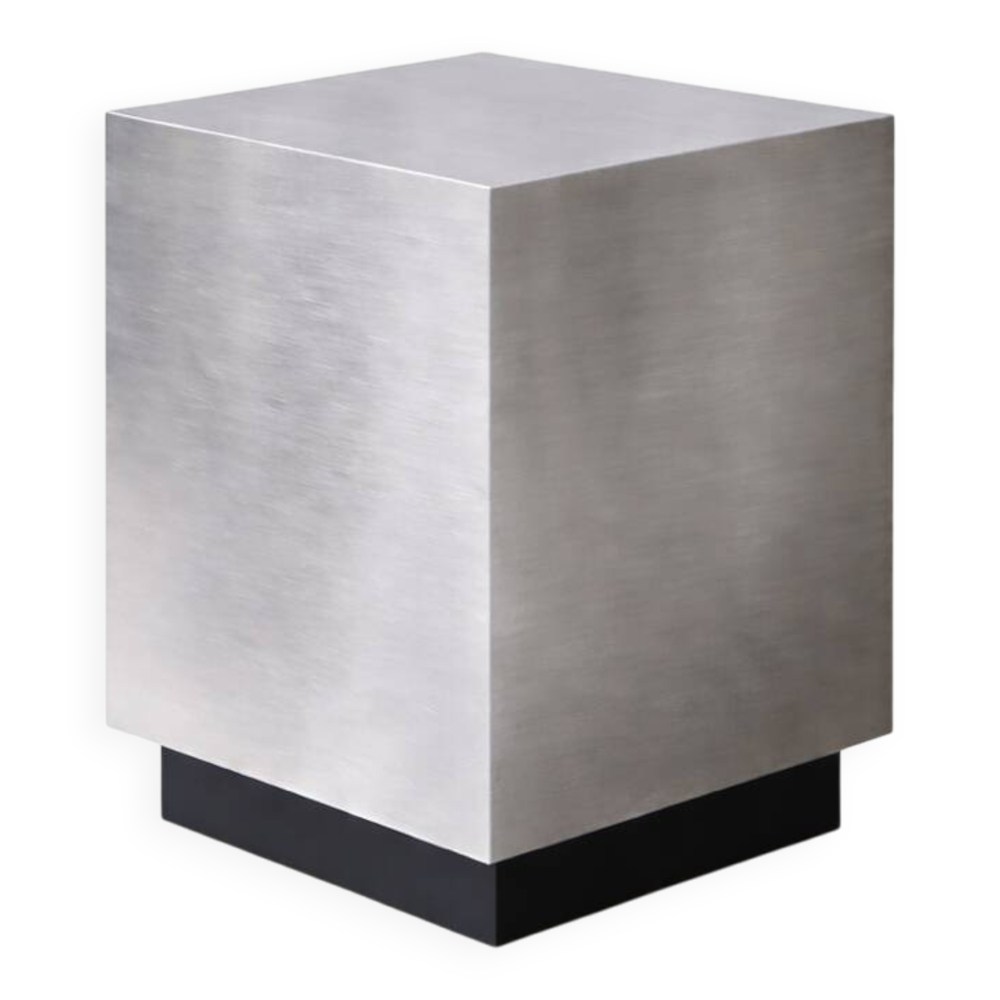 Table de chevet monolithe en aluminium brossé