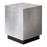 Table de chevet monolithe en aluminium brossé