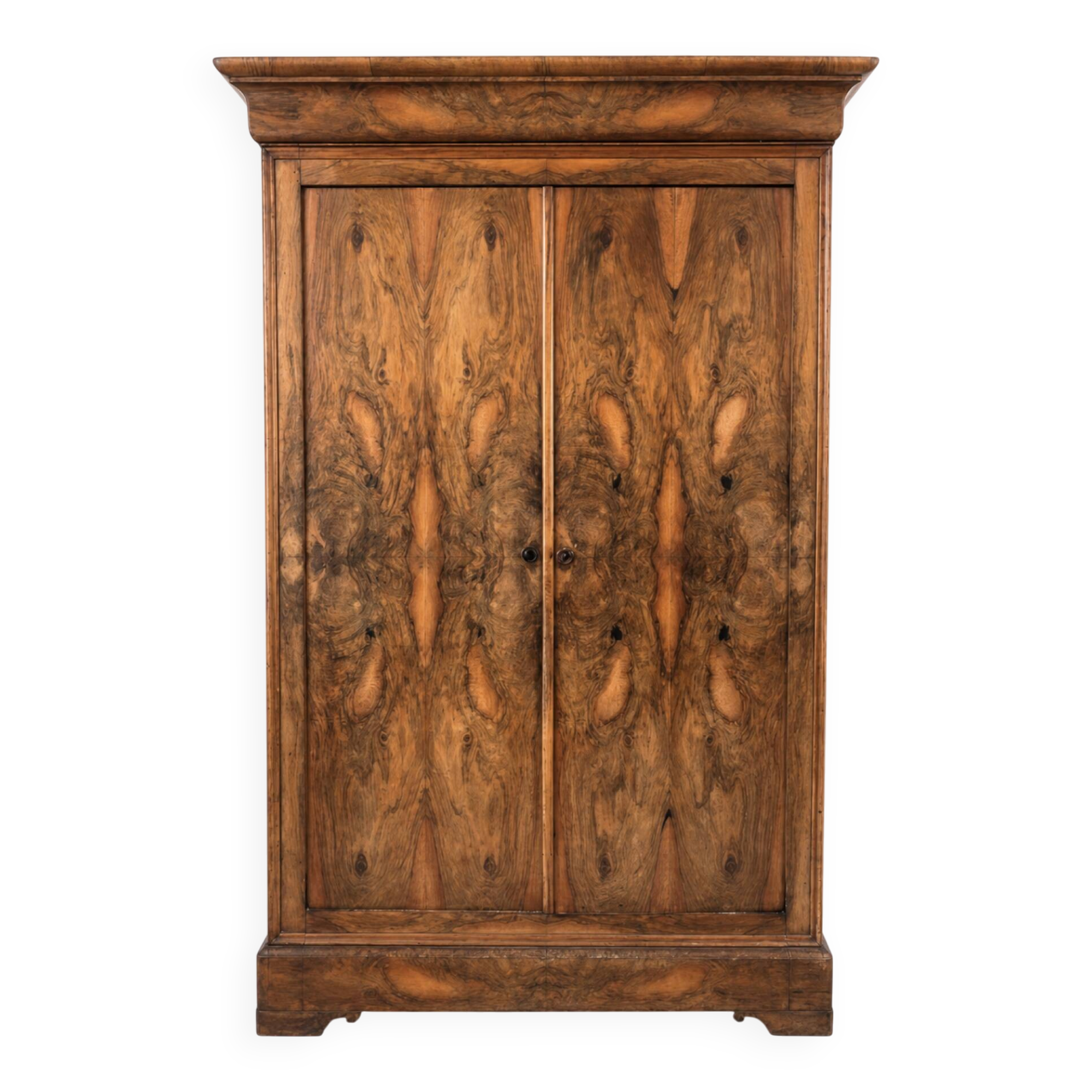 Louis-Philippe wardrobe in walnut burl – 19th century
