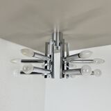 Modernist Huge chromed SPUTNIK Sciolari Style Ceiling Light, Italy, 1970s