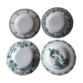 Lot de quatre assiettes creuses dépareillées