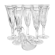 Saint-louis series of 6 crystal champagne flutes cut cerdagne