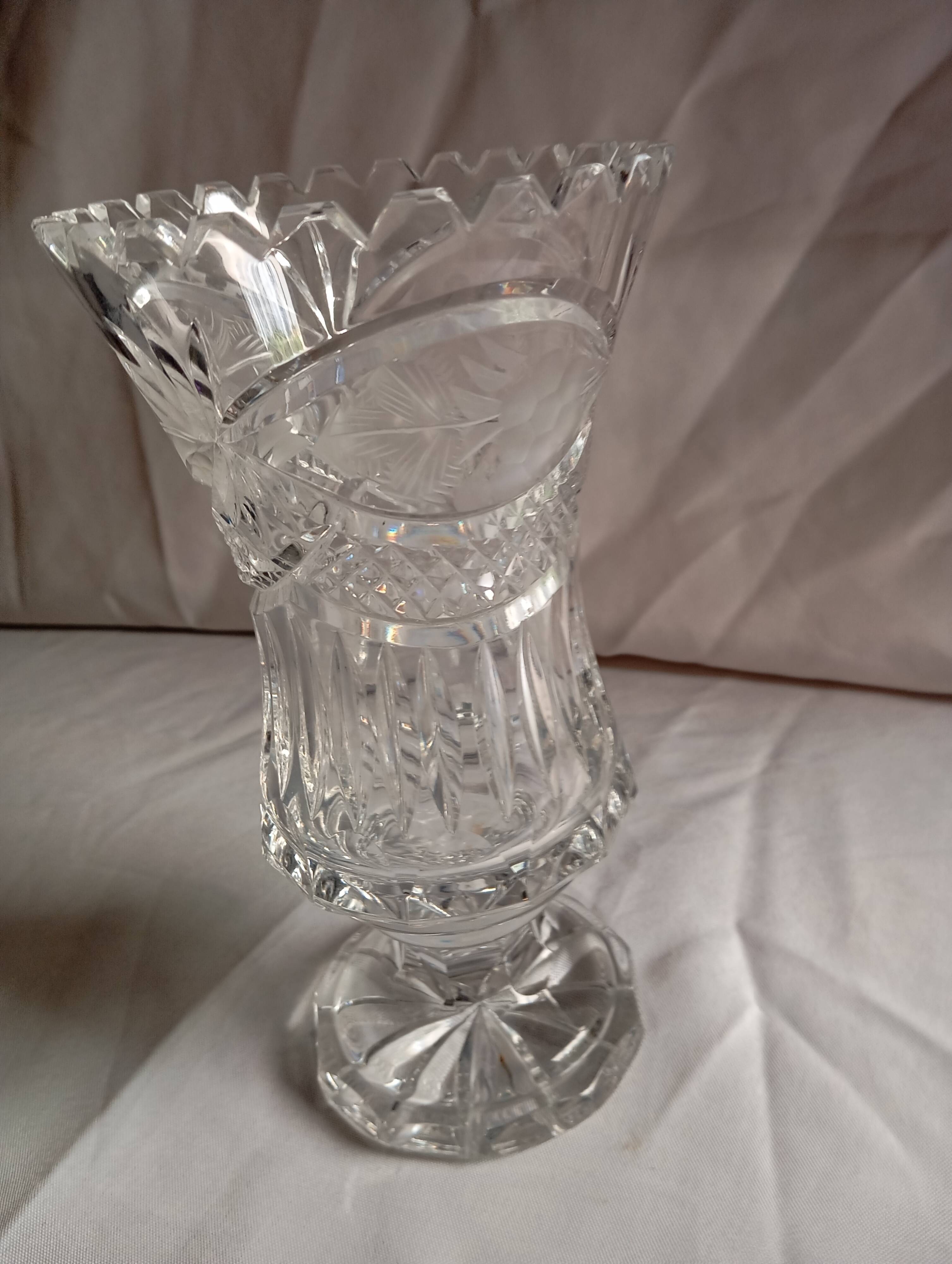 Cut crystal vase