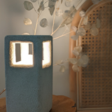 Table lamp Albert Tormos vintage carved stone sculpture