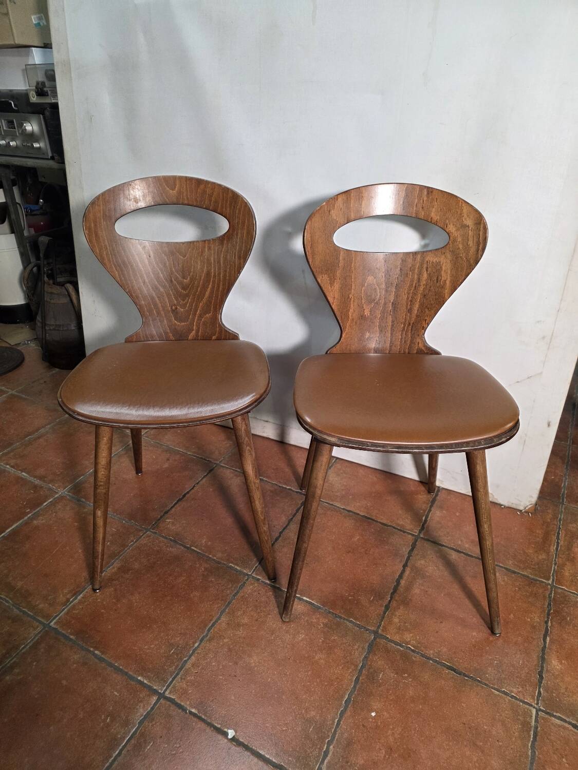 Paire de chaises bistrot "Fourmi" Baumann – Vintage 1960