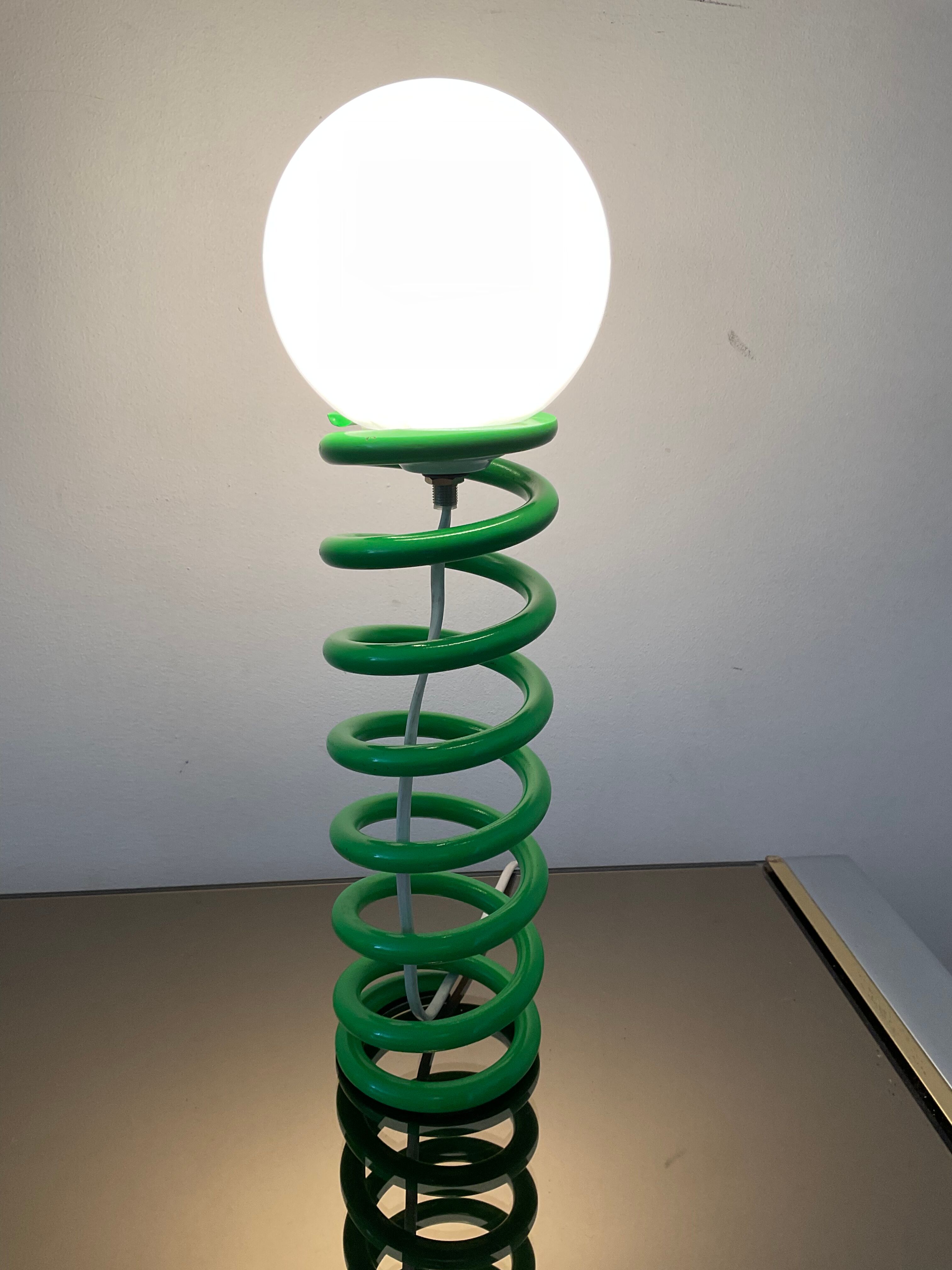Vintage resort lamp in metal and opaline