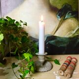 Candlestick time 19th bronze green gray