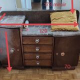 Art Deco furniture dressing table with mirror and marble