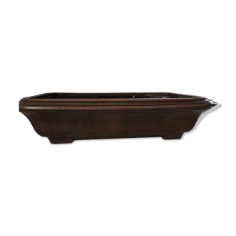 Enamelled bonsai pot, cracked effect