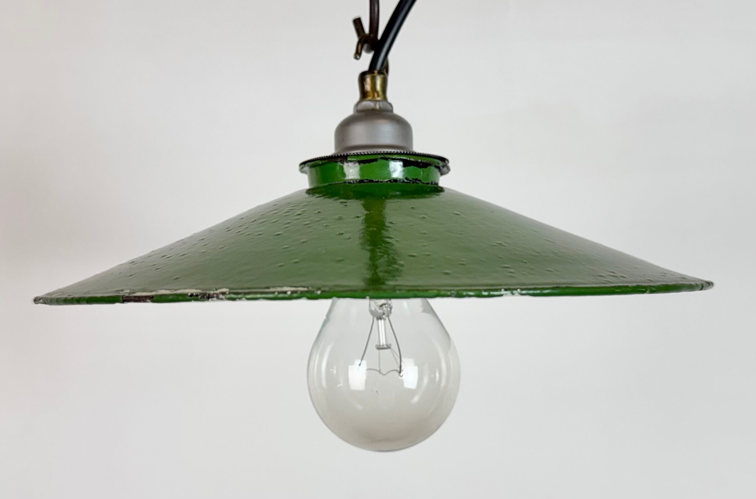 Industrial Green Enamel Light, 1950s