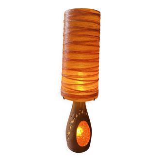 Accolay lamp in terracotta, resin lampshade with double lighting 1960