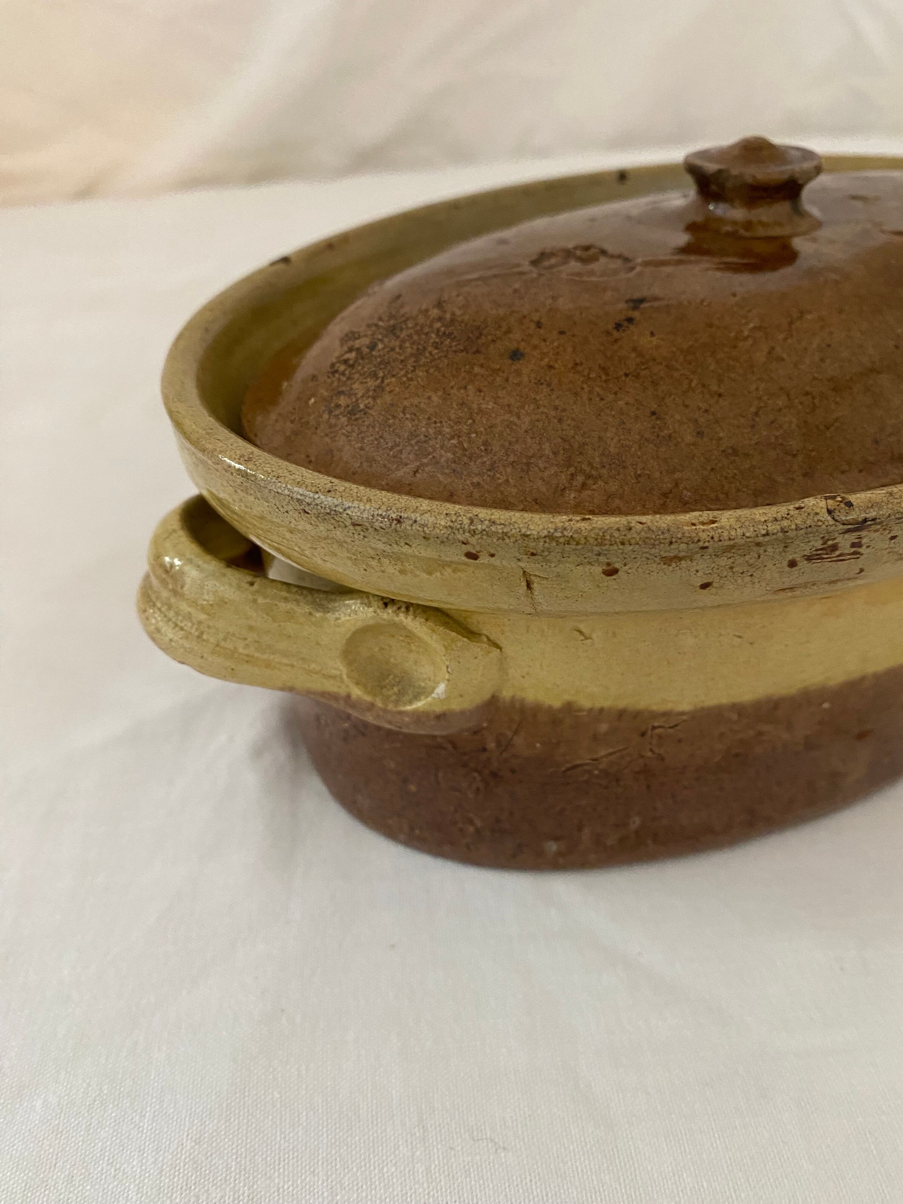 Terrine oval savoyard folk art