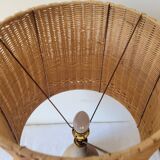 Ceramic and rattan lamp