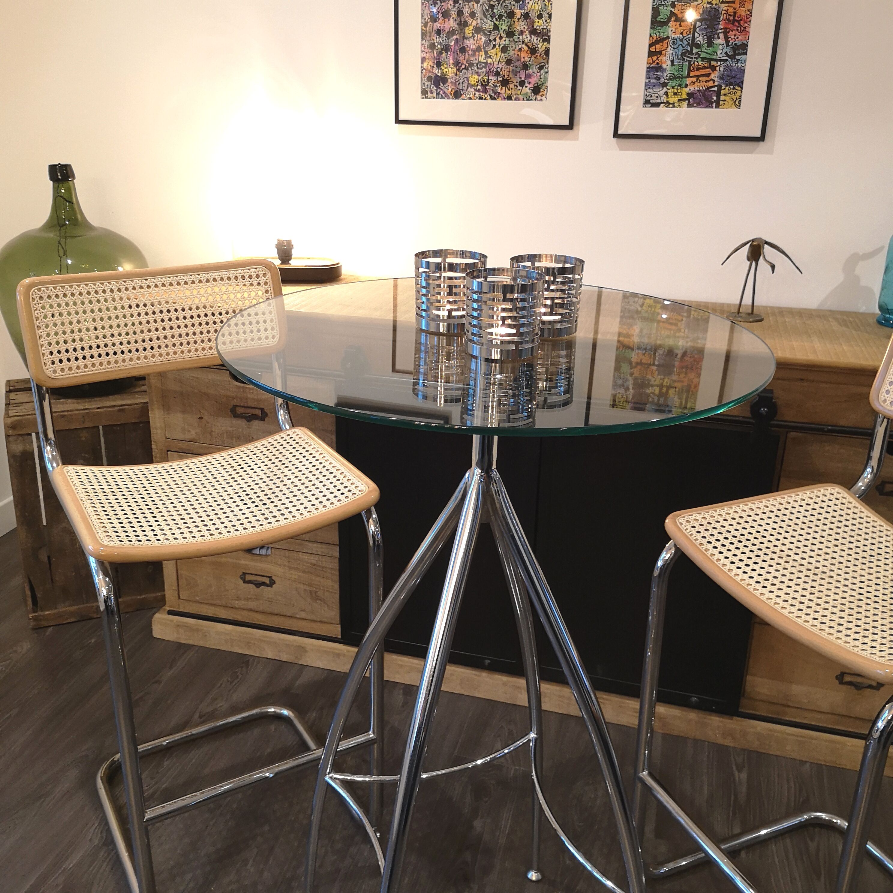 Set Cidue with high stools and high table