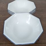 Set de 4 assiettes creuses octogonales par Johnson Brothers