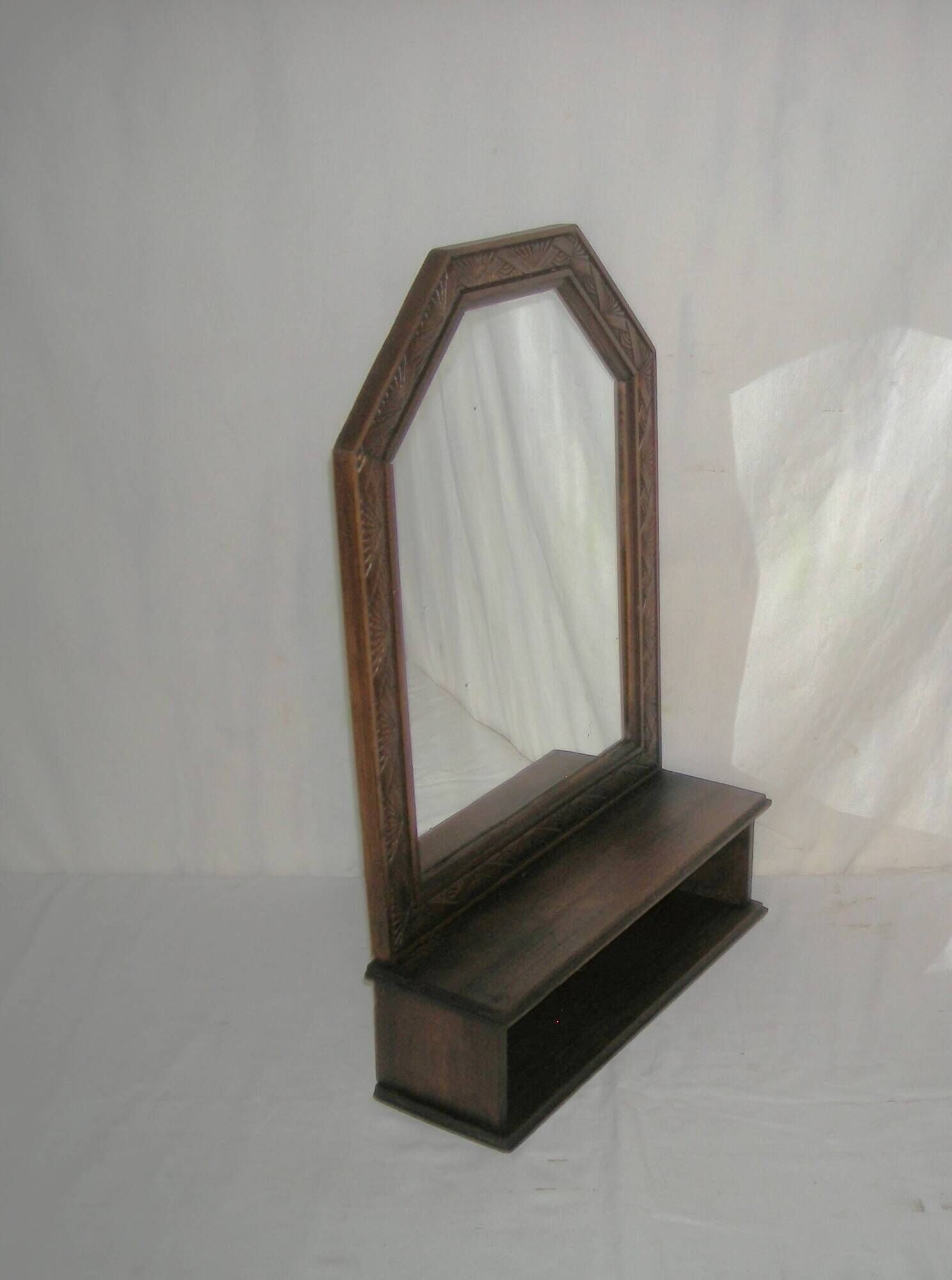 Art Deco wall-mounted tablet mirror from the 1930s.