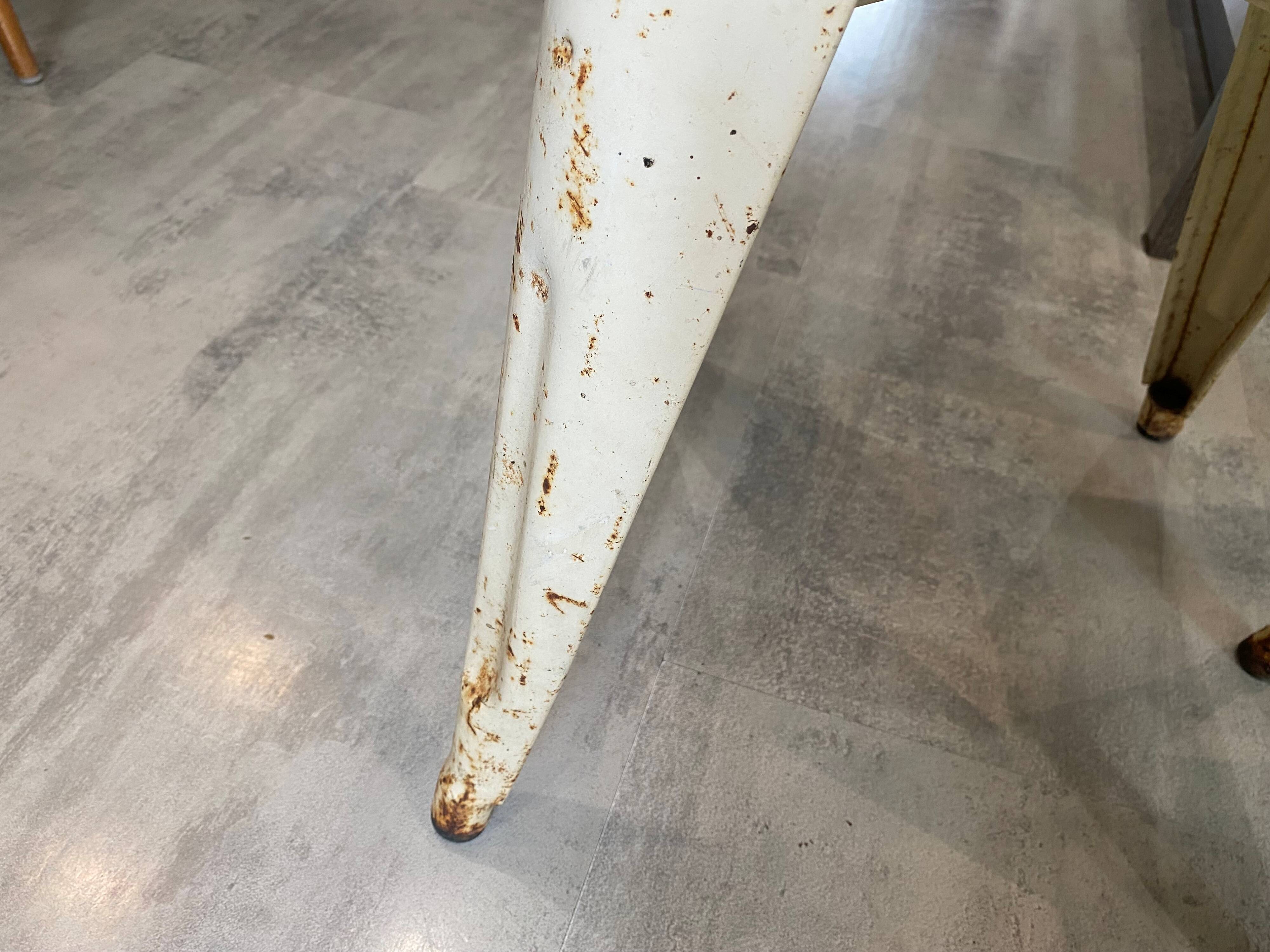 Authentic pair of Xavier Pauchard industrial Tolix metal stools 50