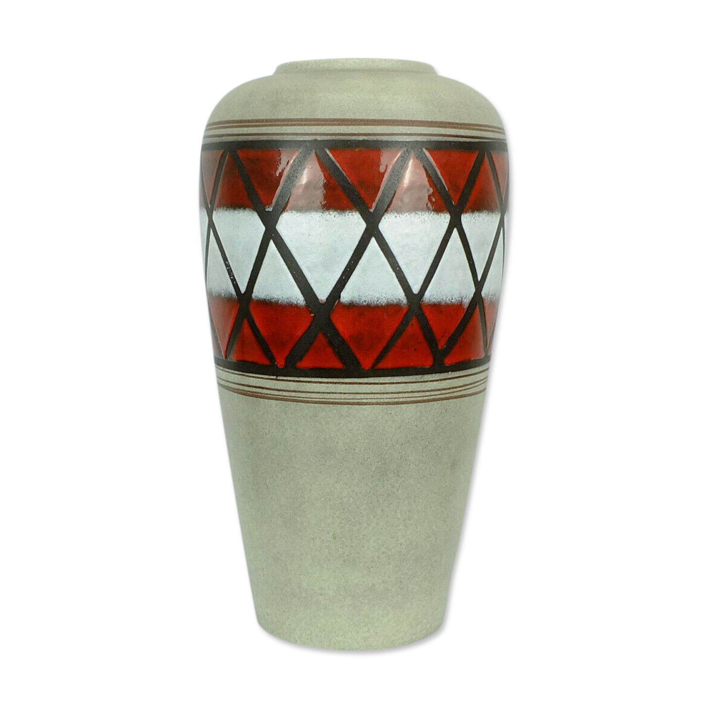 mid century VASE floorvase scheurich model 517-50 geometric decor heinz siery 1959