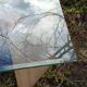 table basse design 1970 verre et travertin