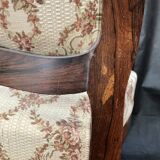 Shepherdess armchair in rosewood fleuron shell Napoleon III